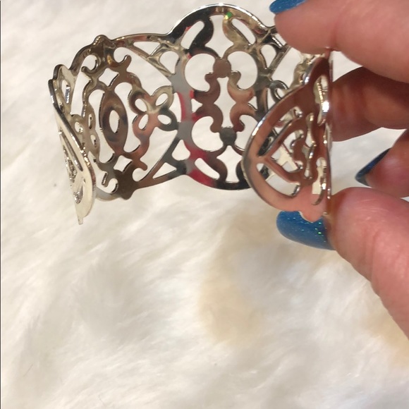Brilliant silver filigree cuff bracelet - Picture 3 of 4